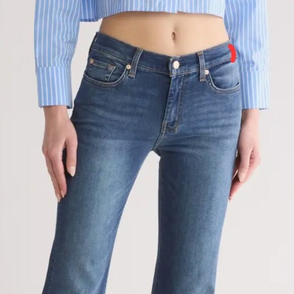 NWT 7 FOR ALL MANKIND Tailorless Dojo Bootcut Jeans In Cambria Size 25 - Picture 5 of 10